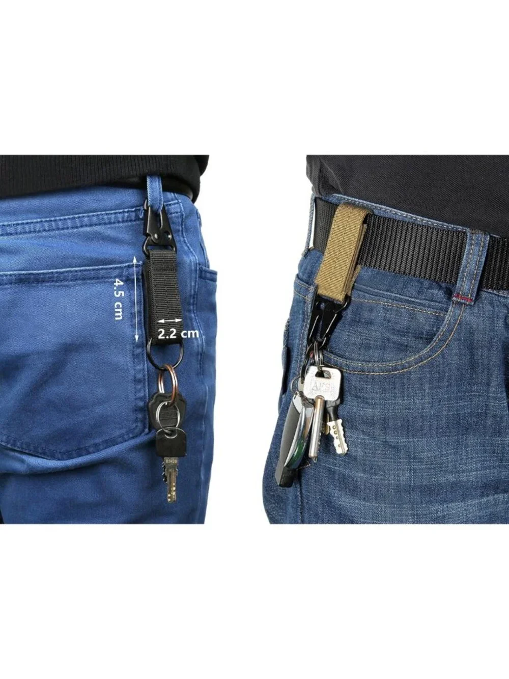 Tactical Military Style Belts for Men - 3-Pack, Quick-Release Buckle & Key Ring